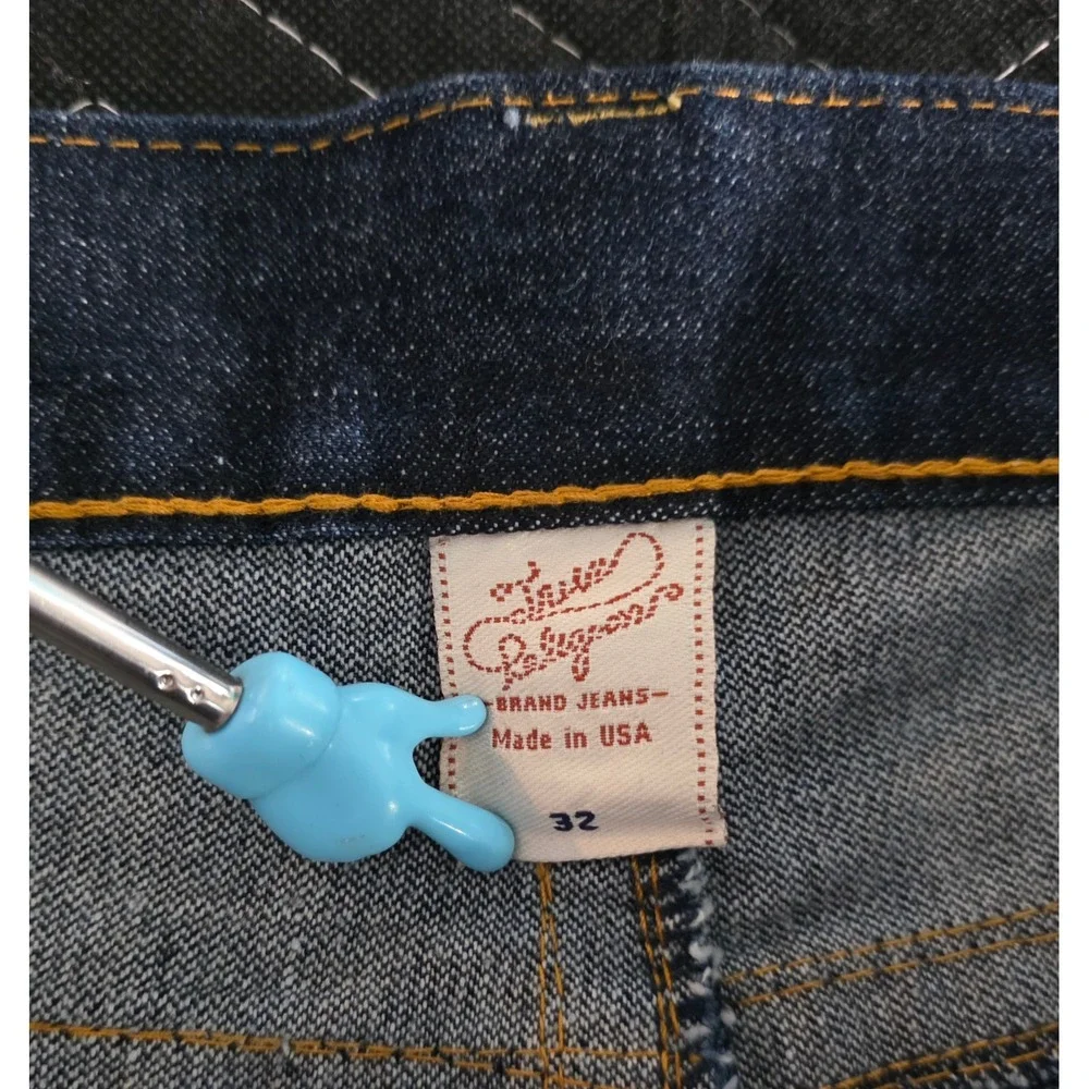 True Religion Bobby Super T Stitch‎ Dark Wash Denim Jeans Mens Size 32 Made USA